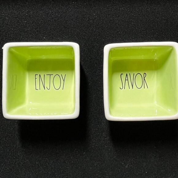 Rae Dunn Savor & Enjoy 3x3 Snack Set-FREE SHIPPING - Picture 1 of 6